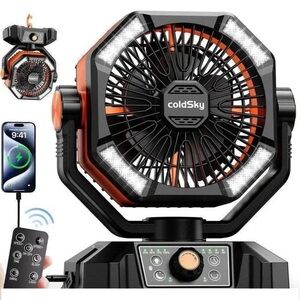 ColdSky Black and Orange Portable Fan